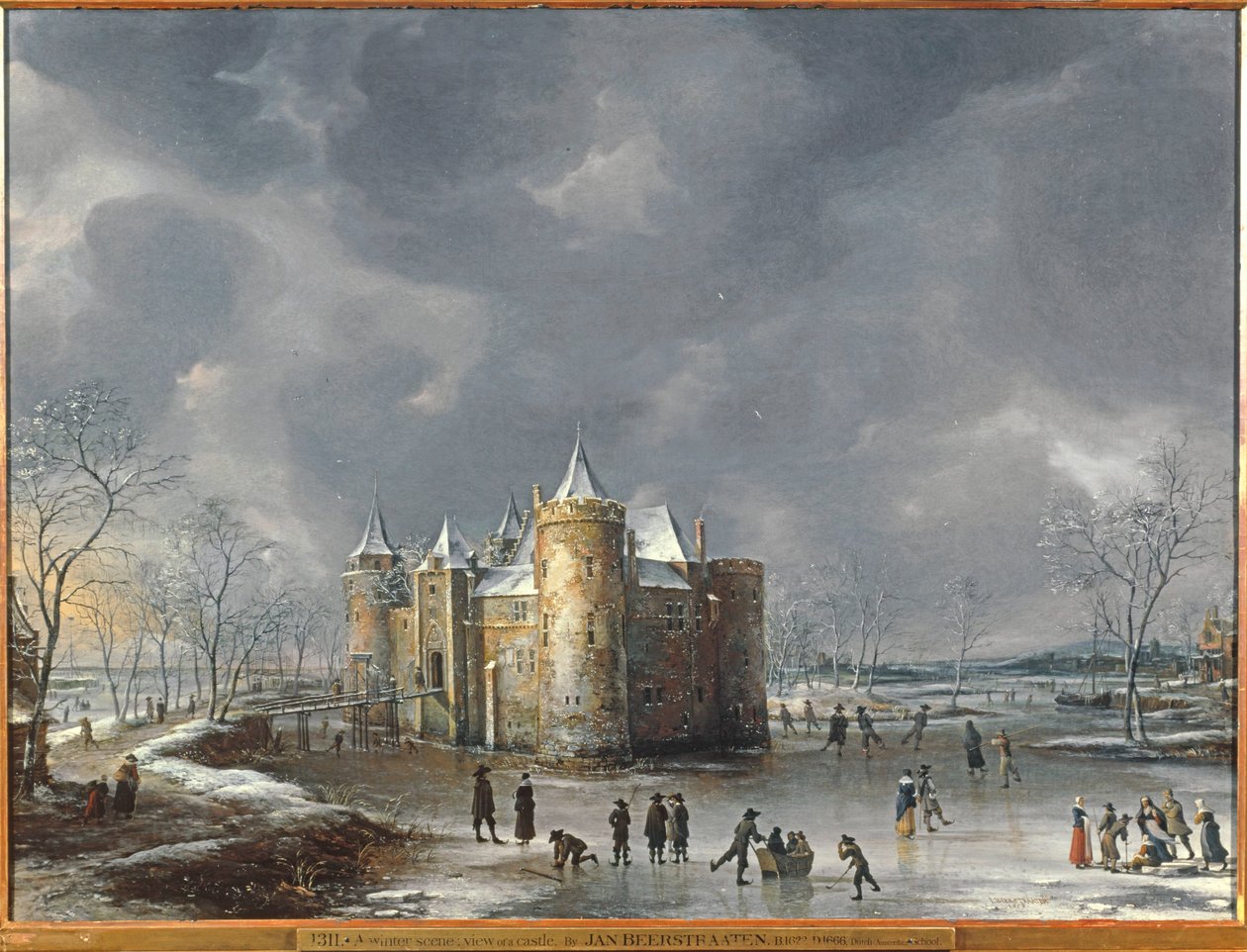Het kasteel van Muiden in de winter door Jan Abrahamsz. Beerstraten