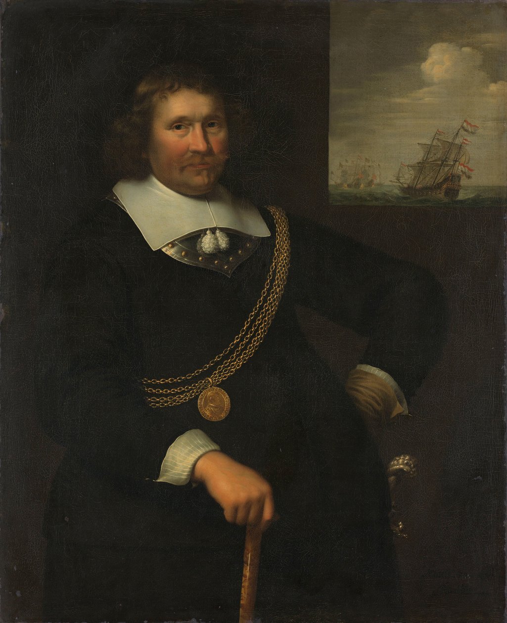 Portret van Jan Cornelisz Meppel, Luitenant-Admiraal van Holland en West-Friesland door Jan Albertsz. Rotius