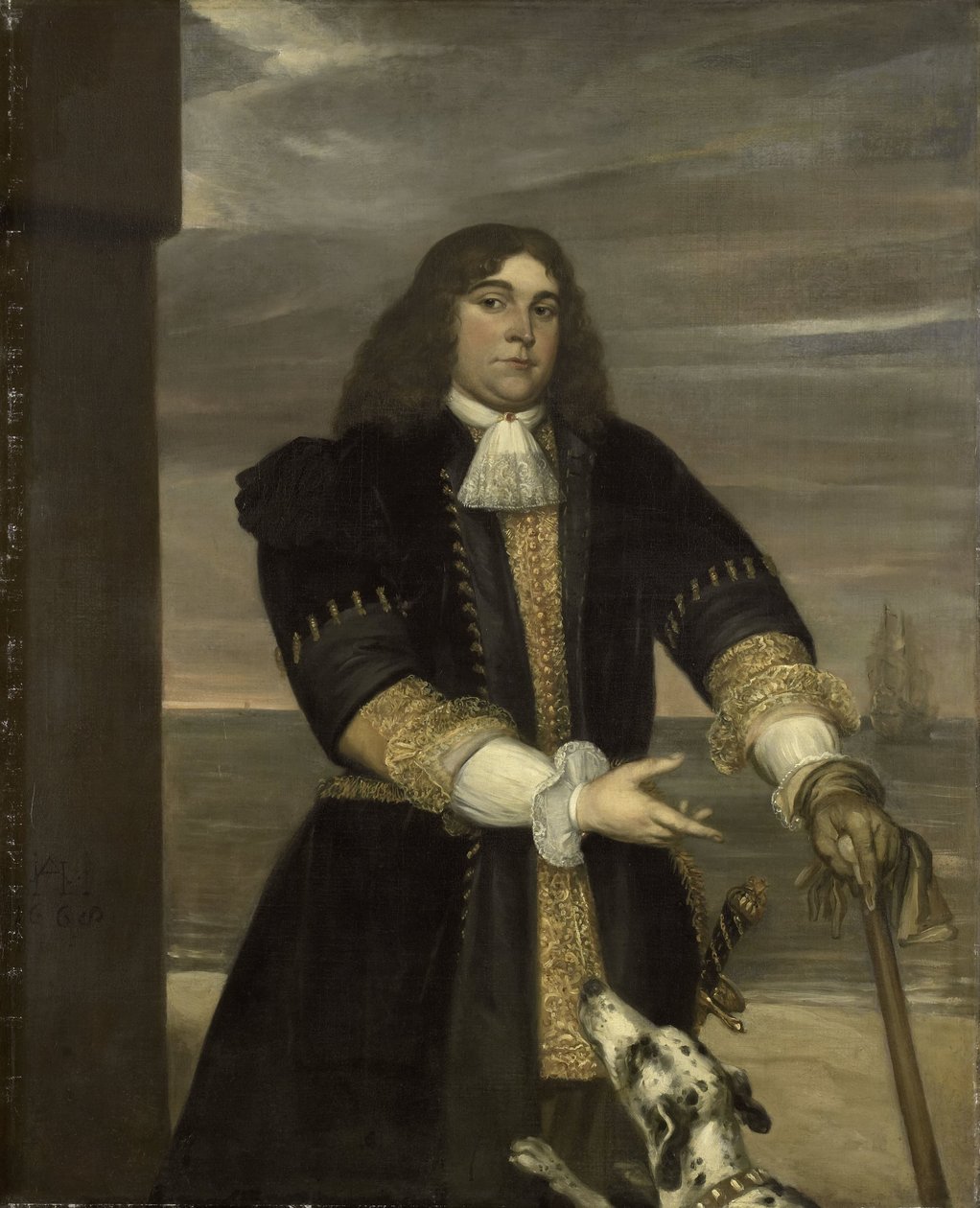 Jan van Gelder (1647-73), Marinekapitein, Stiefzoon van Michiel Adriaensz de Ruyter door Jan Andrea Lievens