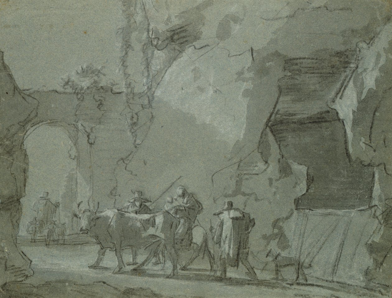 Herders voor een boog, ca. 1650-52 door Jan Asselijn