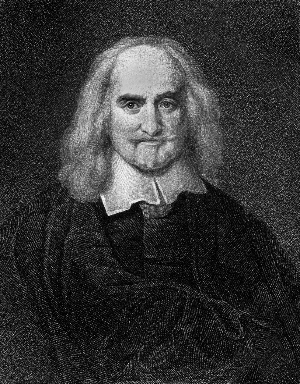 Thomas Hobbes (1588-1679) Engelse filosoof, gravure door Jan Baptist (after) Jaspers