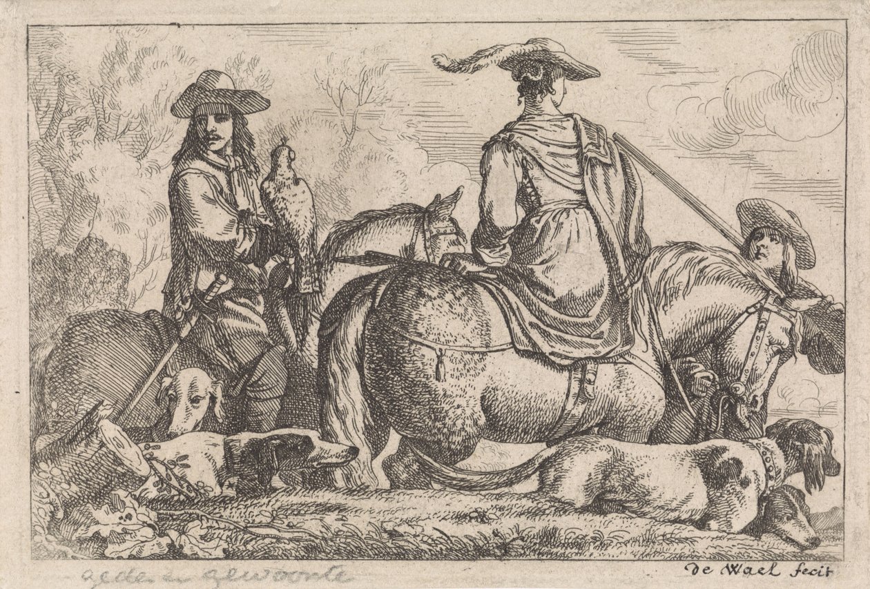 Valkenjacht door Jan Baptist de Wael