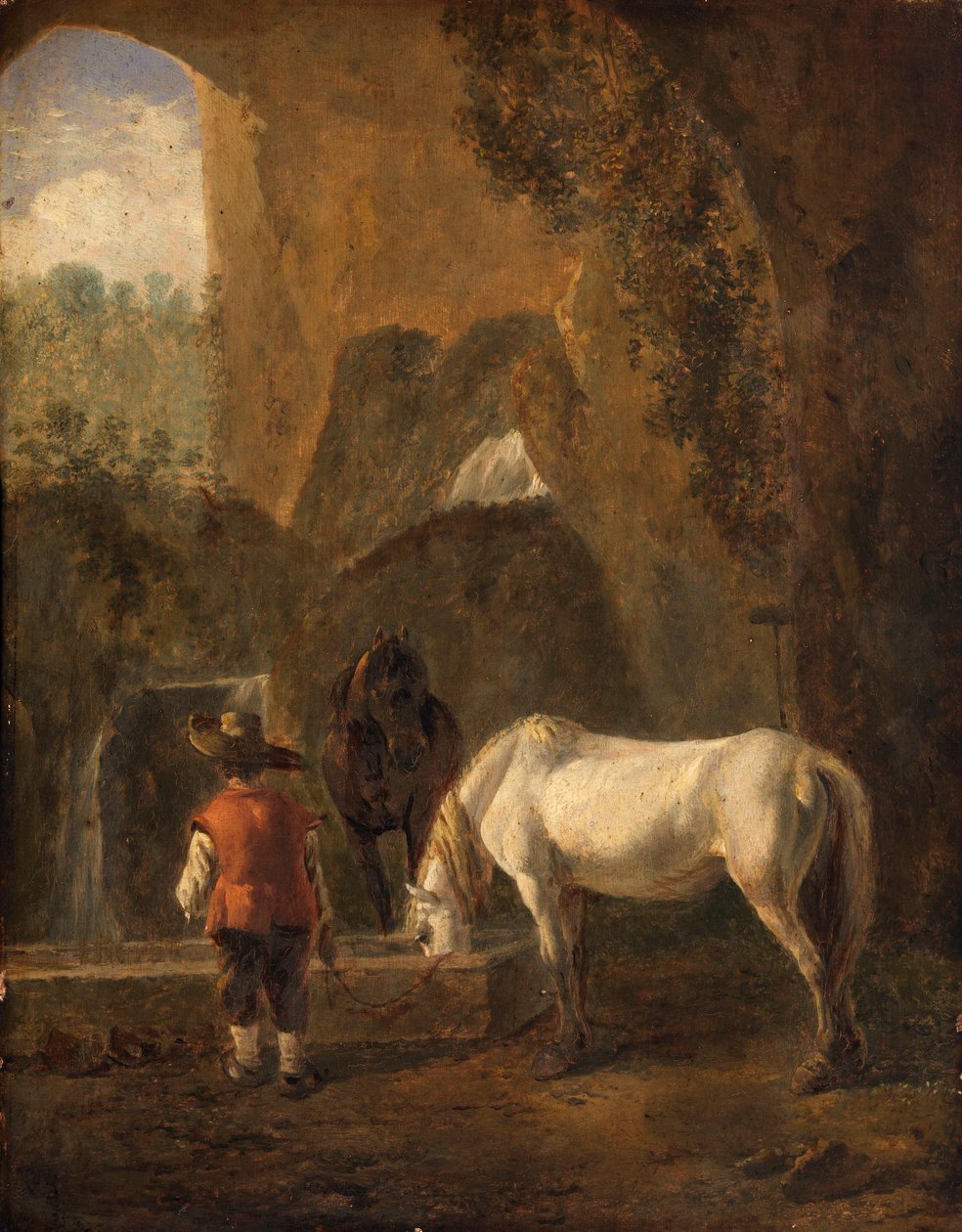 Een drinkend paard door Jan Both