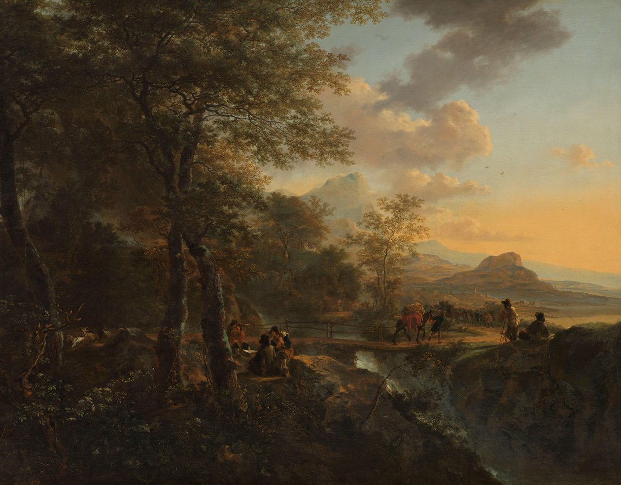Italiaans landschap met een tekenaar door Jan Both