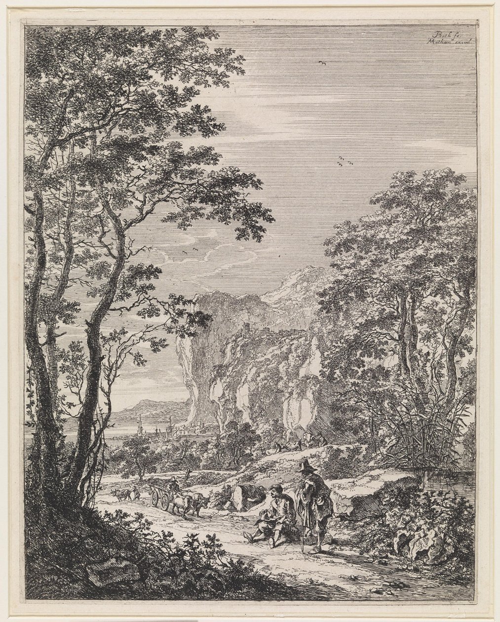 Landschap met een ossenwagen, gezicht tussen Ancona en Senigallia door Jan Both