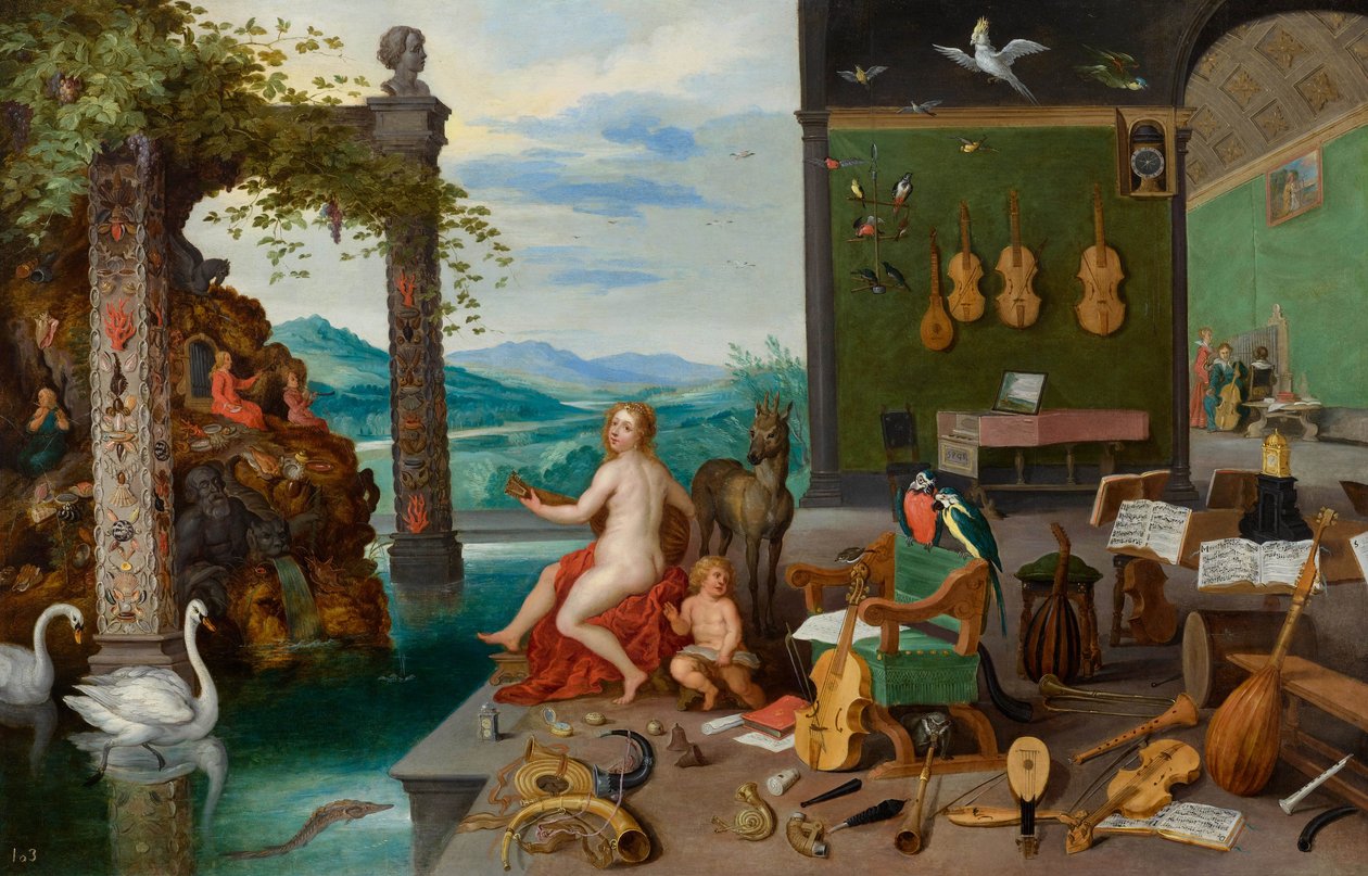 Allegorie op horen door Jan Brueghel the Younger