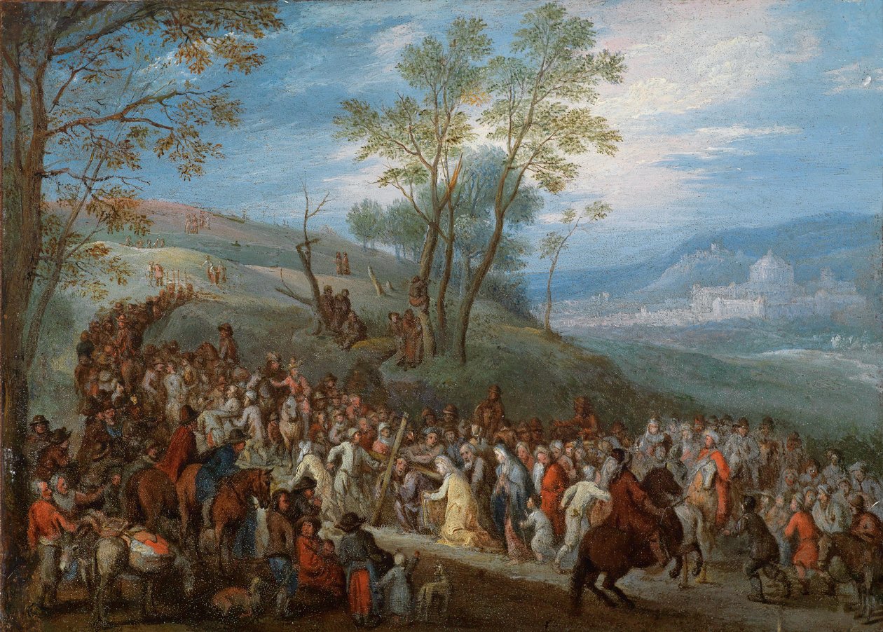 Het kruis dragen door Jan Brueghel the Younger