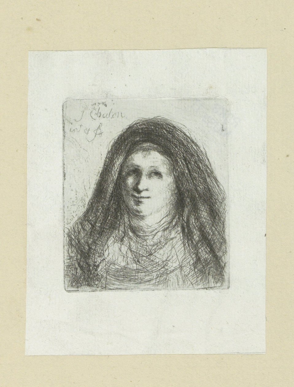 Volwassen vrouw met hoofddoek door Jan Chalon