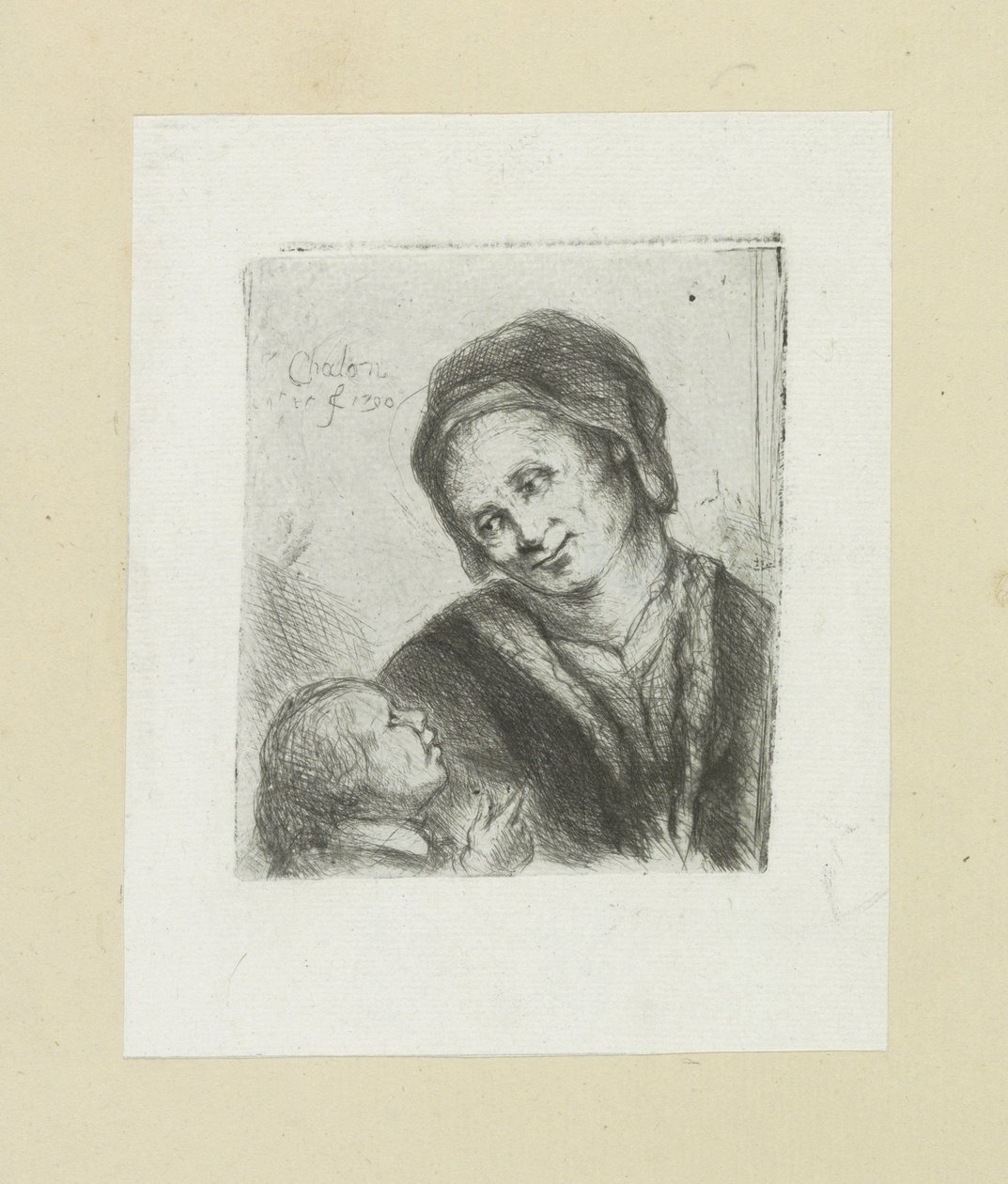 Vrouw en kind door Jan Chalon