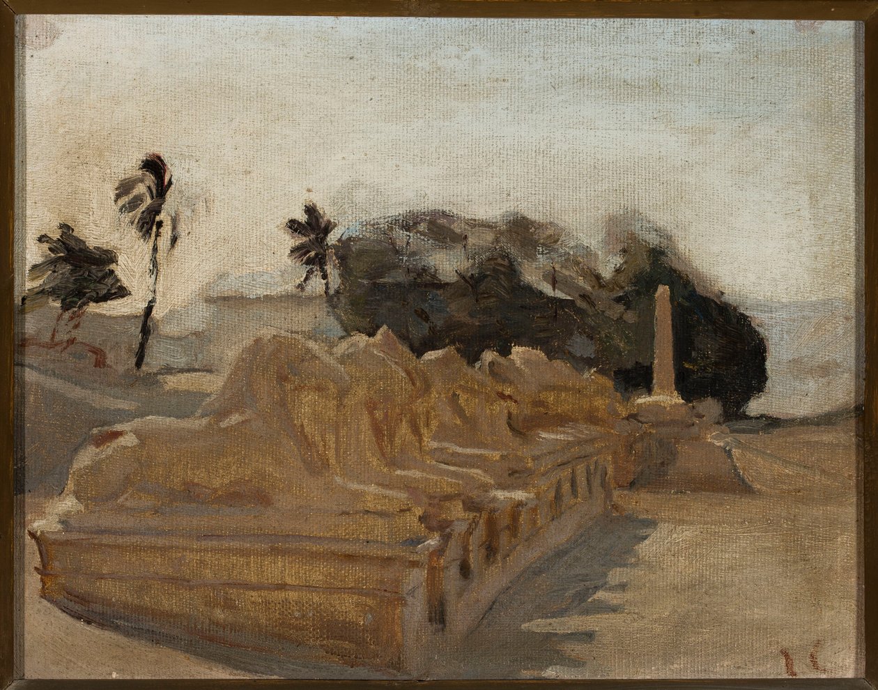 Sfinxenlaan in de tempel van Amon in Karnak. Van een reis naar Egypte door Jan Ciągliński