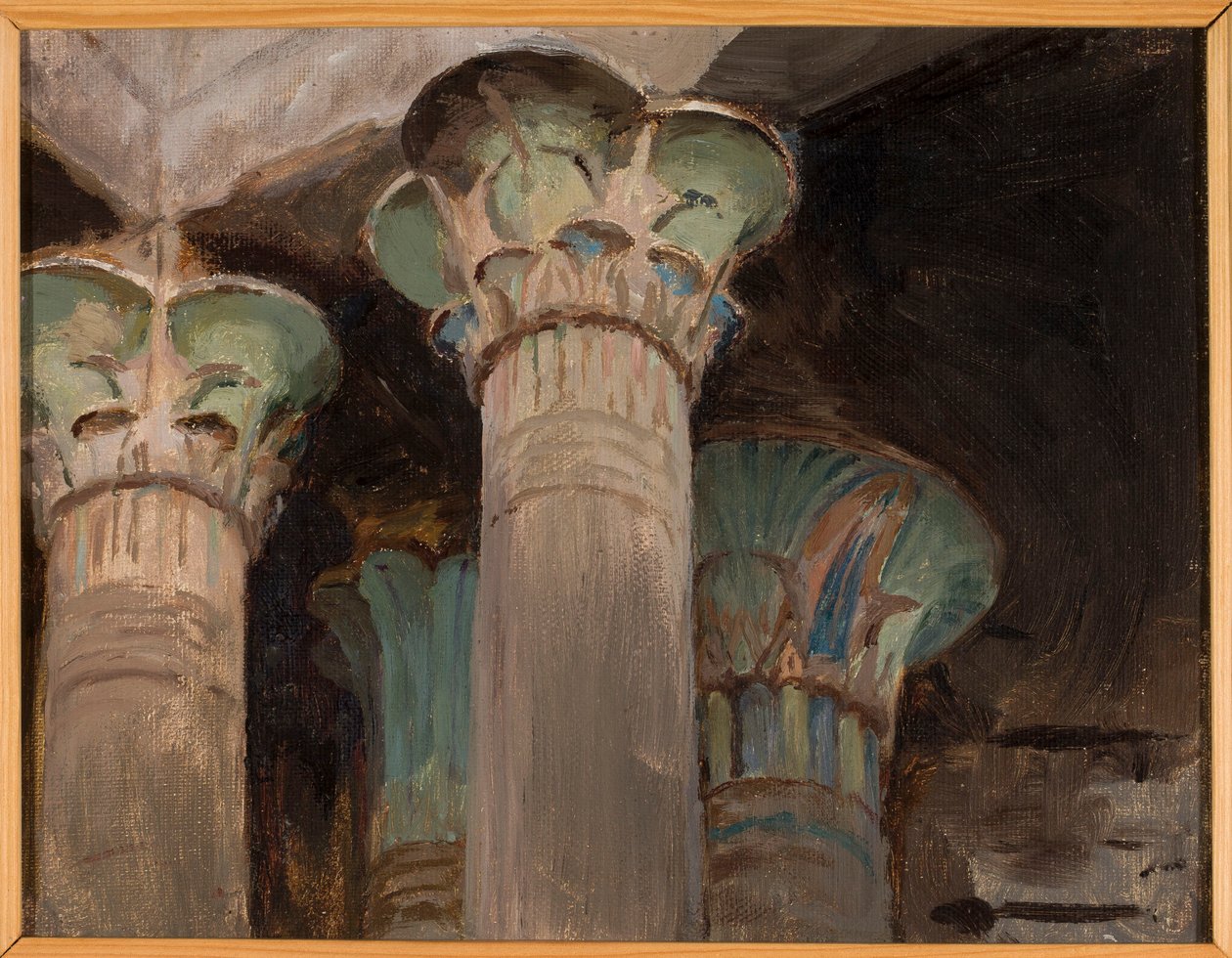 Isis - kapitelen in de tempel van Isis. Van een reis naar Egypte door Jan Ciągliński