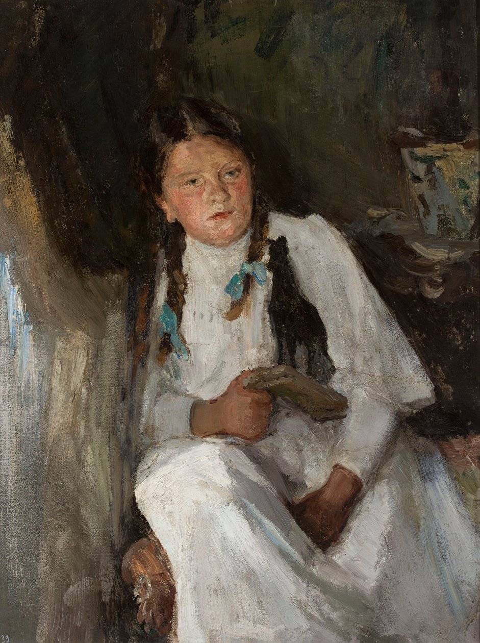 Portret van een meisje door Jan Ciągliński