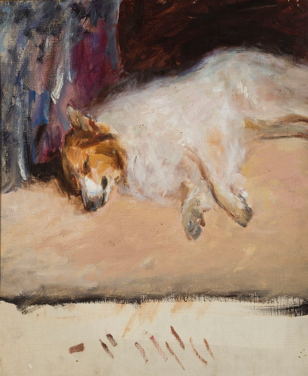 Studie van een slapende hond voor "Portret van prins Golitsyn" door Jan Ciągliński