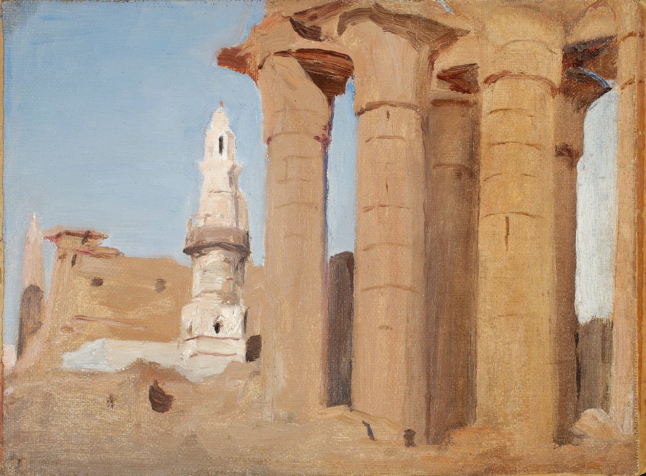 Egyptische tempel - Luxor. Uit een reis naar Egypte door Jan Ciągliński