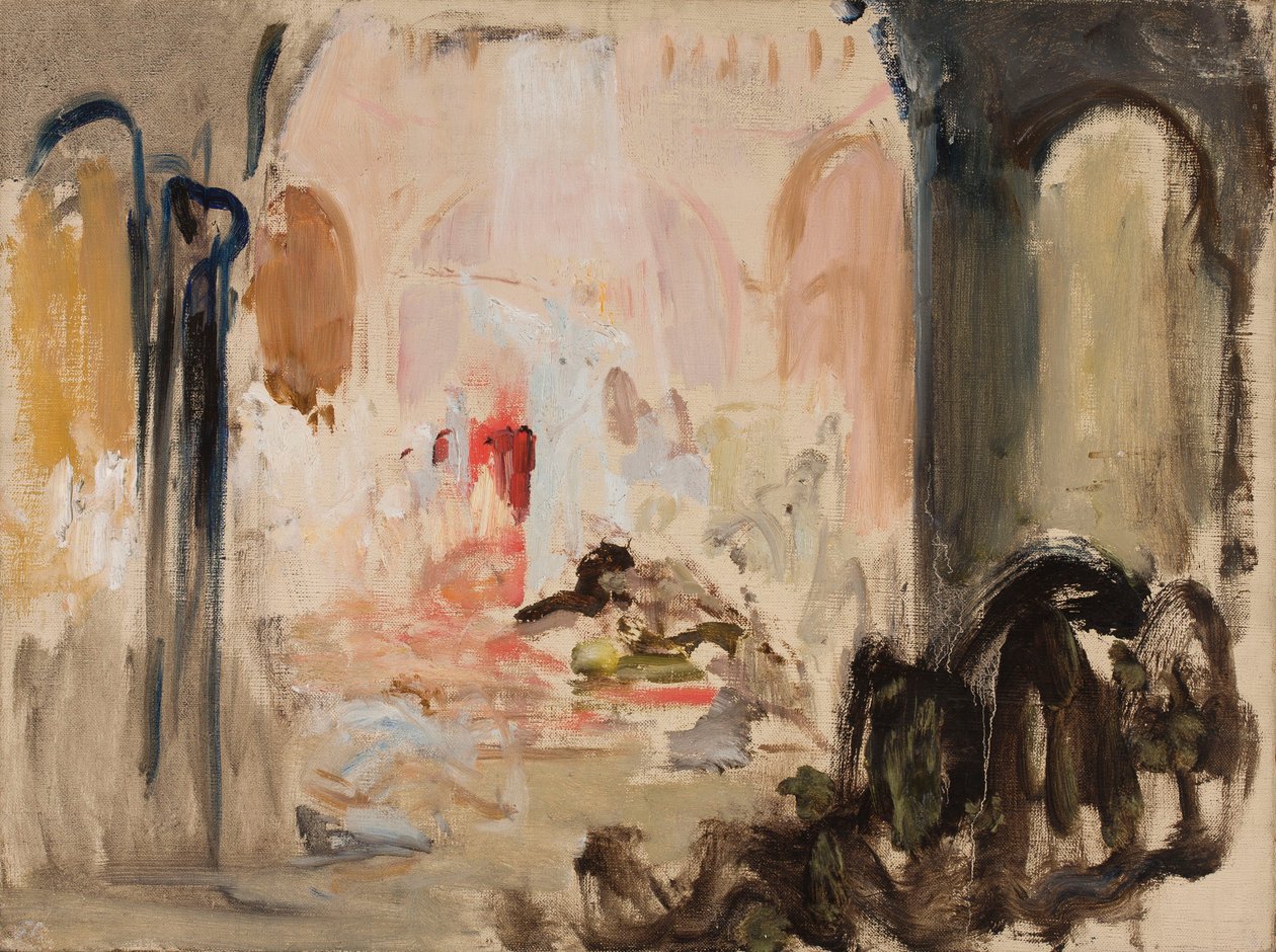 Ontwerp voor de decoratie van akte II van "Parsifal" door Jan Ciągliński