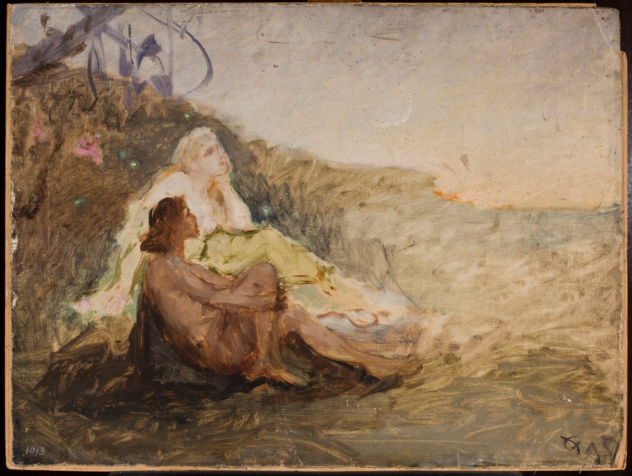 Schets voor het schilderij "Liefde" door Jan Ciągliński