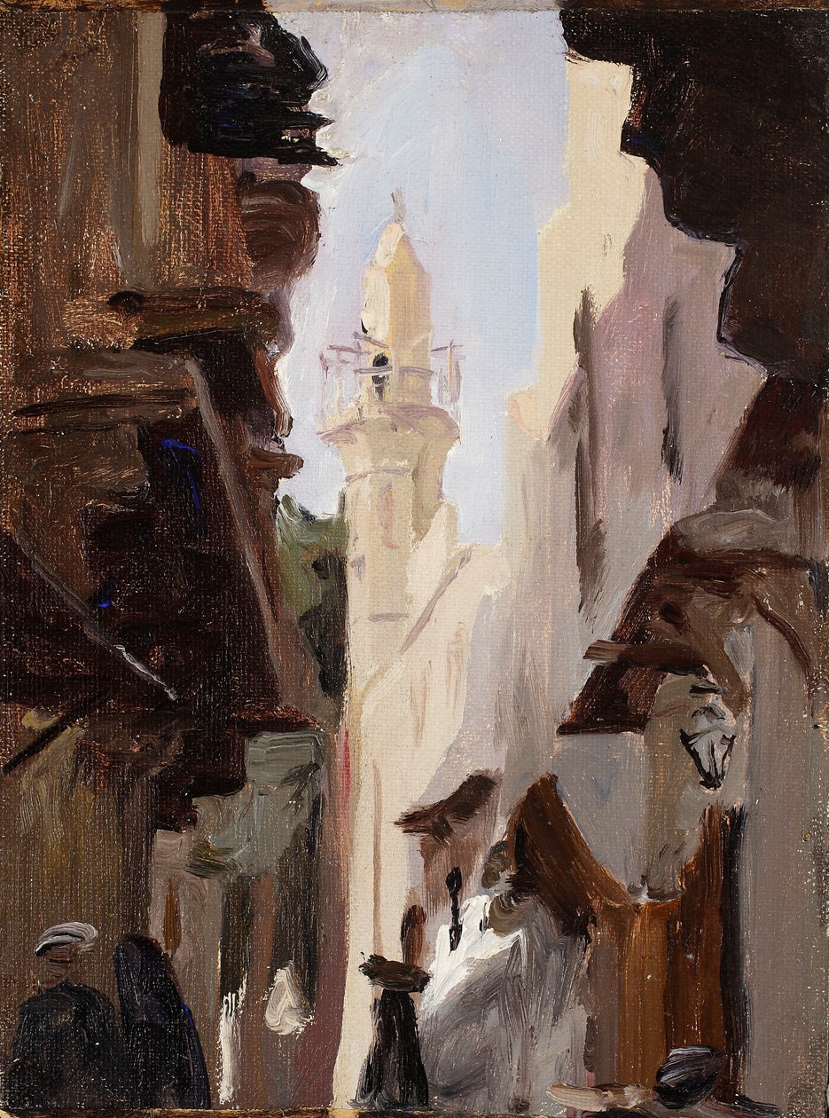 Een straat in Caïro. Uit een reis naar Egypte door Jan Ciągliński