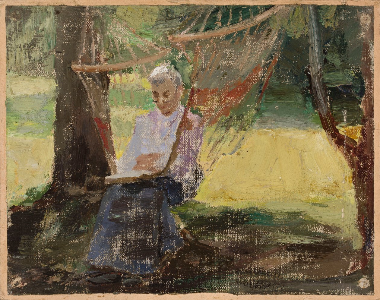 In de hangmat – Portret van Maria Rubtsova in Marijno door Jan Ciągliński