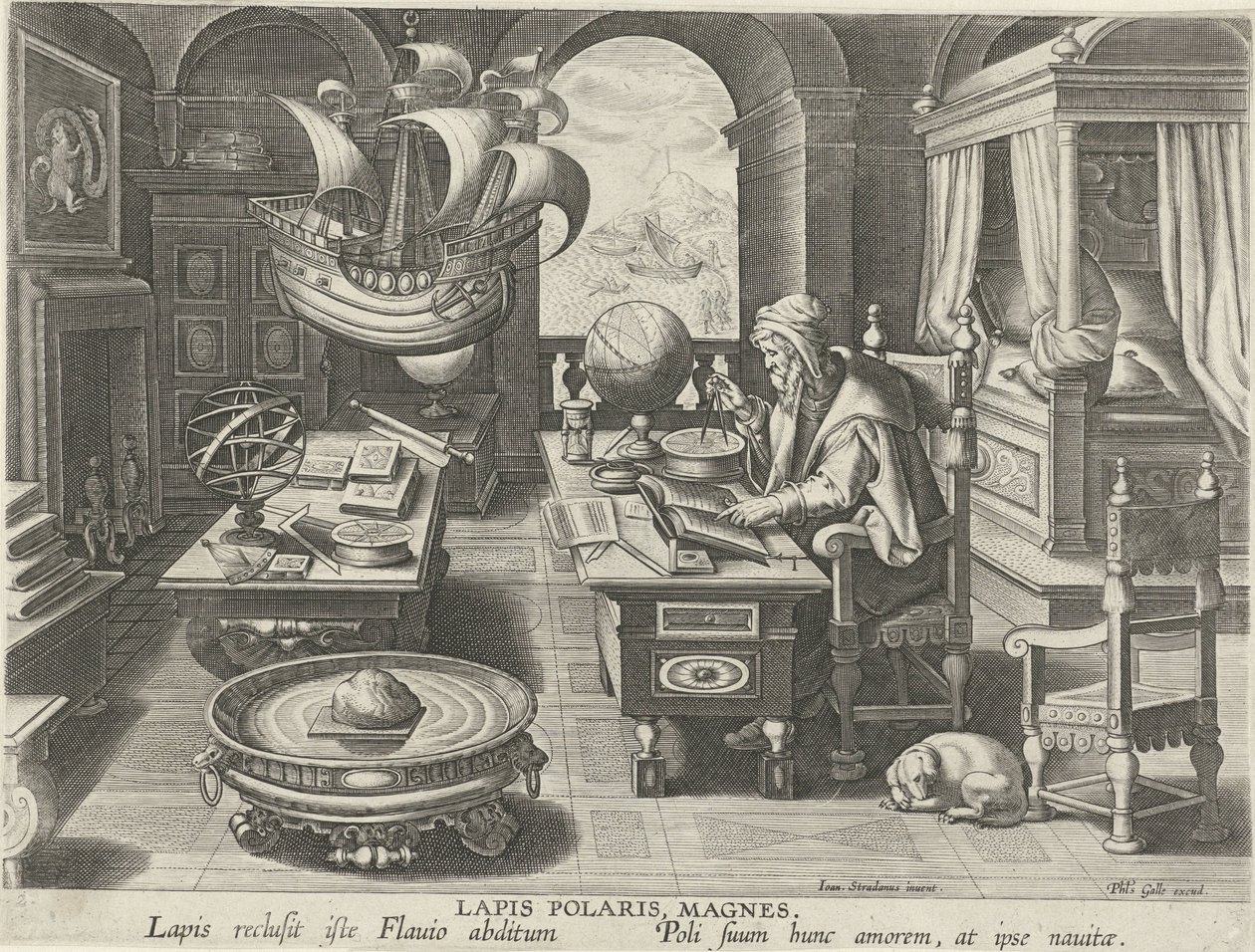 Uitvinding van het kompas door Jan Collaert (II) (attributed to)