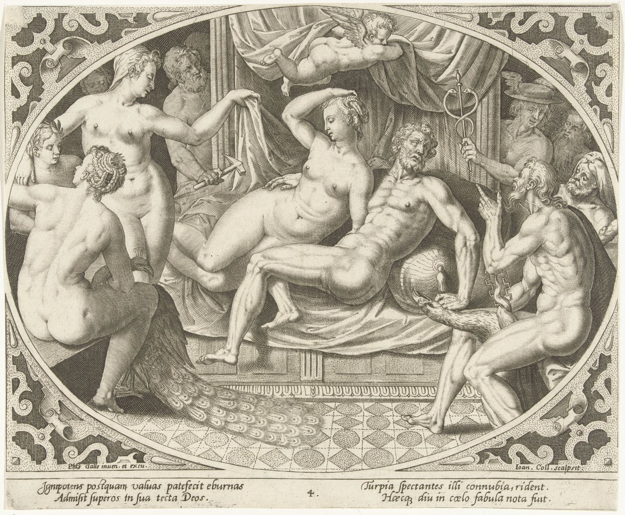 Venus en Mars betrapt op overspel door Jan Collaert (II)