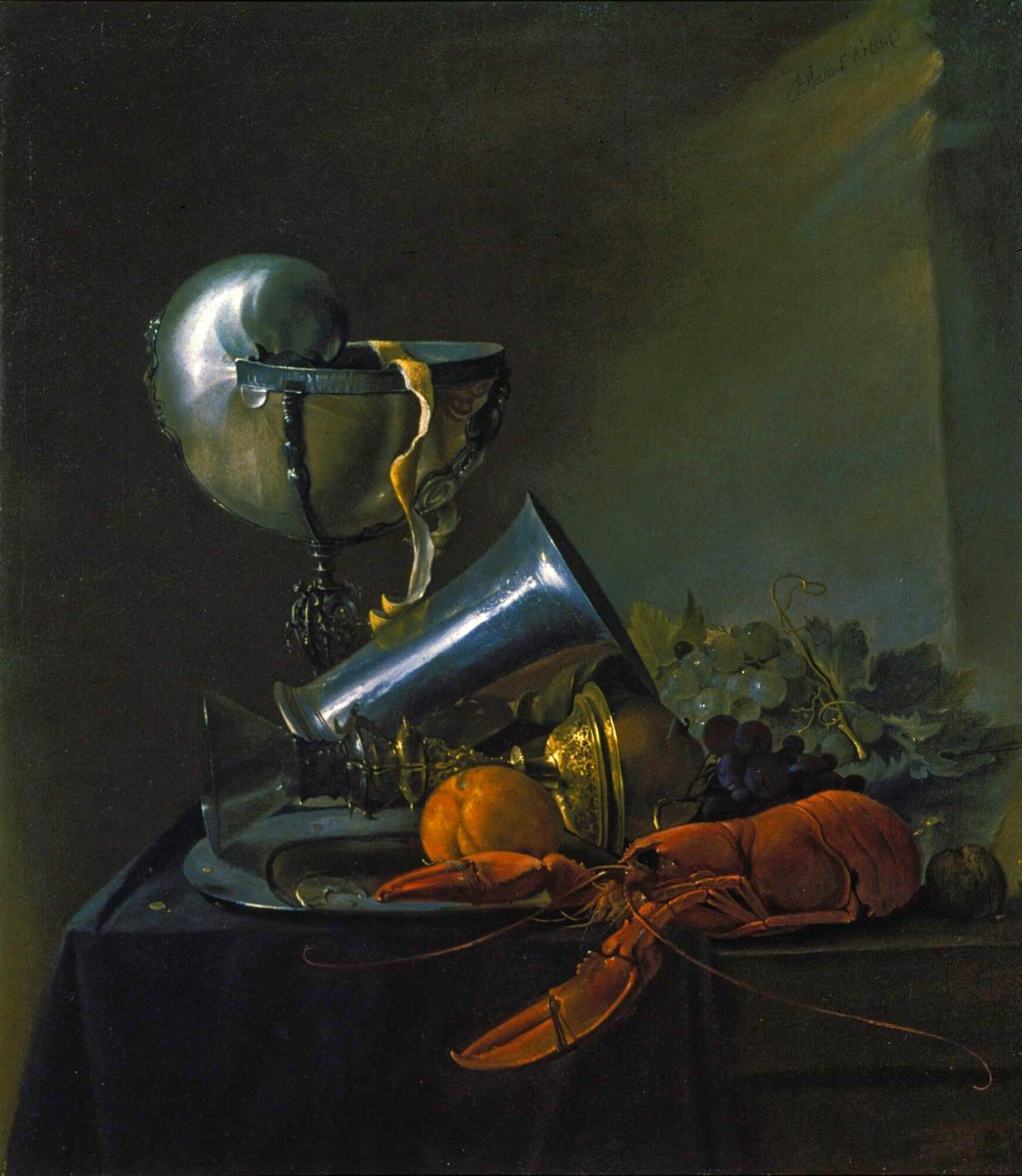Stilleven met kreeft en Nautilus-beker door Jan Davidsz. de Heem