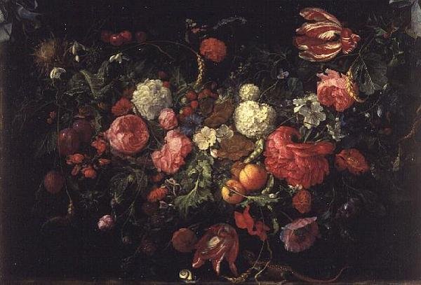 Stilleven van Bloemen en Fruit door Jan Davidsz de Heem