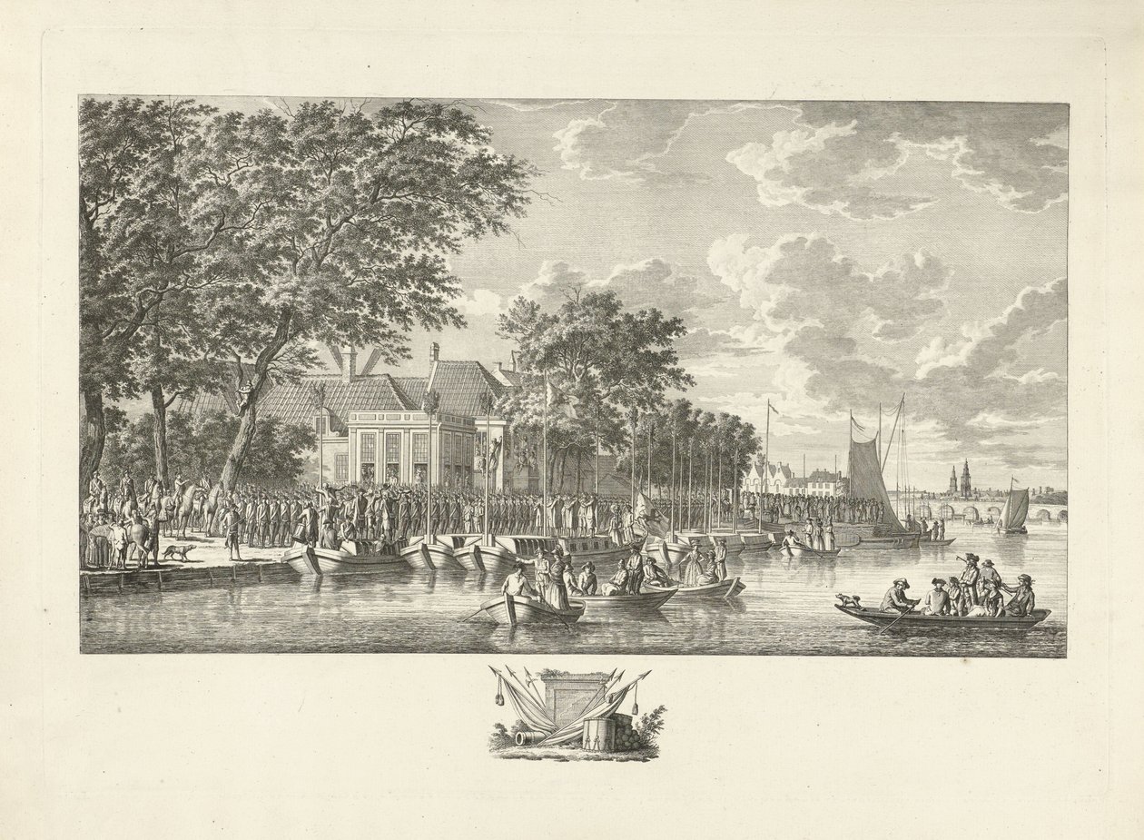 Uittocht van 600 gewapende Amsterdamse burgers naar Utrecht, 17 juli 1787 door Jan Evert Grave
