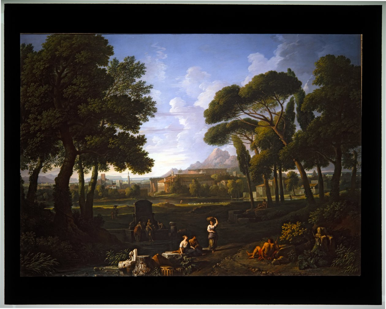 Landschapsfantasie uitzicht op Rome door Jan Frans van (1662-1749) Bloemen