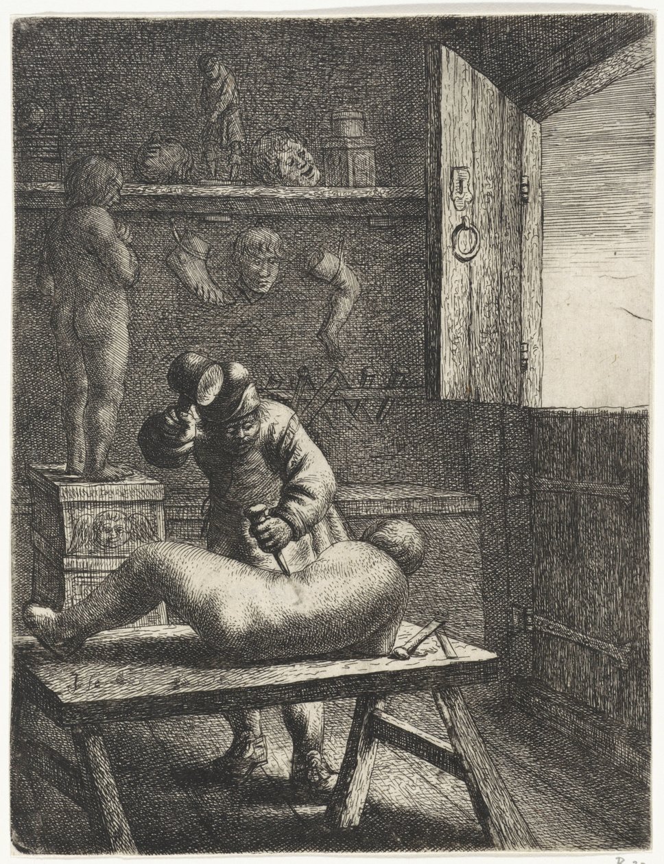 Beeldhouwer door Jan Gillisz. van Vliet