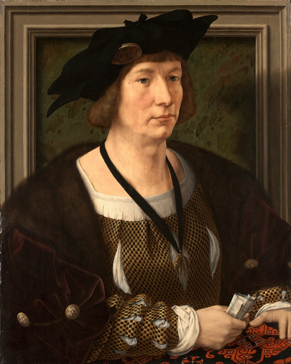 Portret van Hendrik III, graaf van Nassau-Breda  door Jan Gossaert