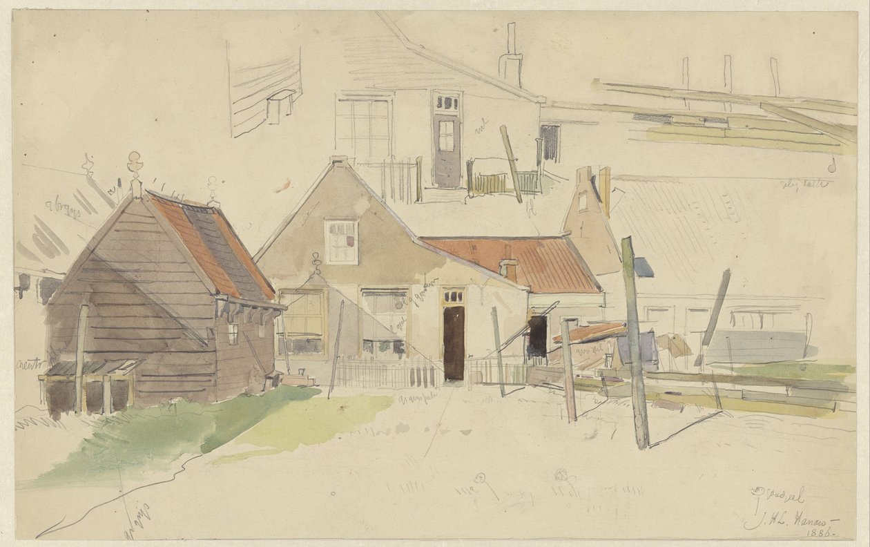 Studies van huizen in de Vinkenbuurt, Amsterdam door Jan H.L. Hanau