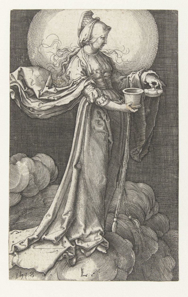 Maria Magdalena in de wolken door Jan Harmensz. Muller (manner of)