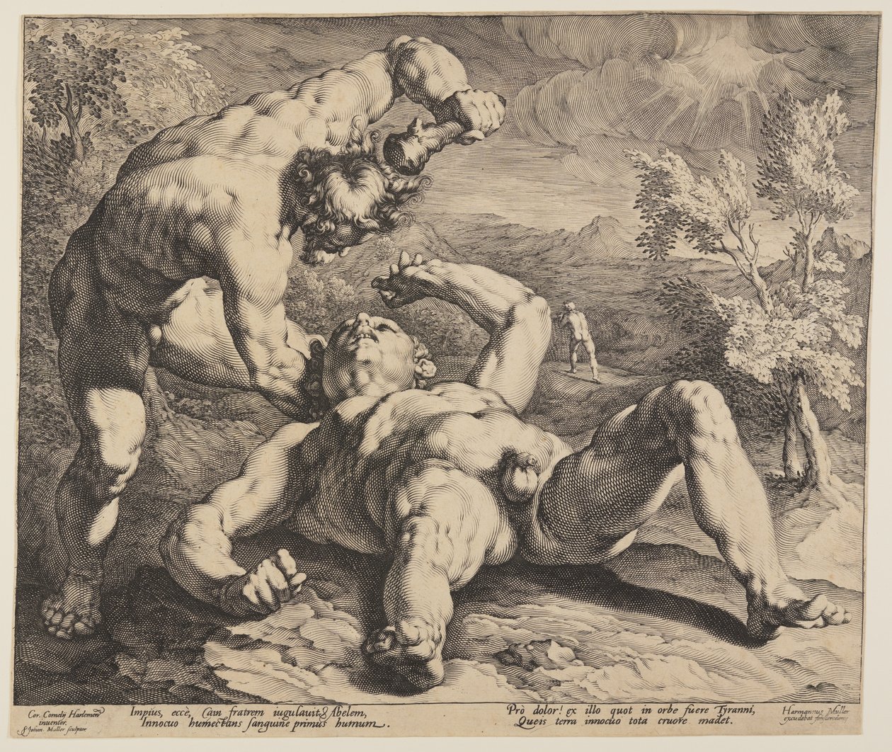 Kaïn Doodt Abel door Jan Harmensz. Muller