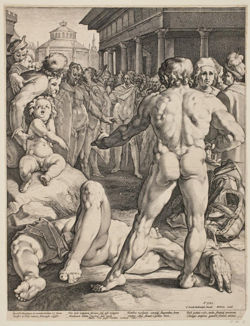 Het gevecht tussen Odysseus en Irus door Jan Harmensz. Muller