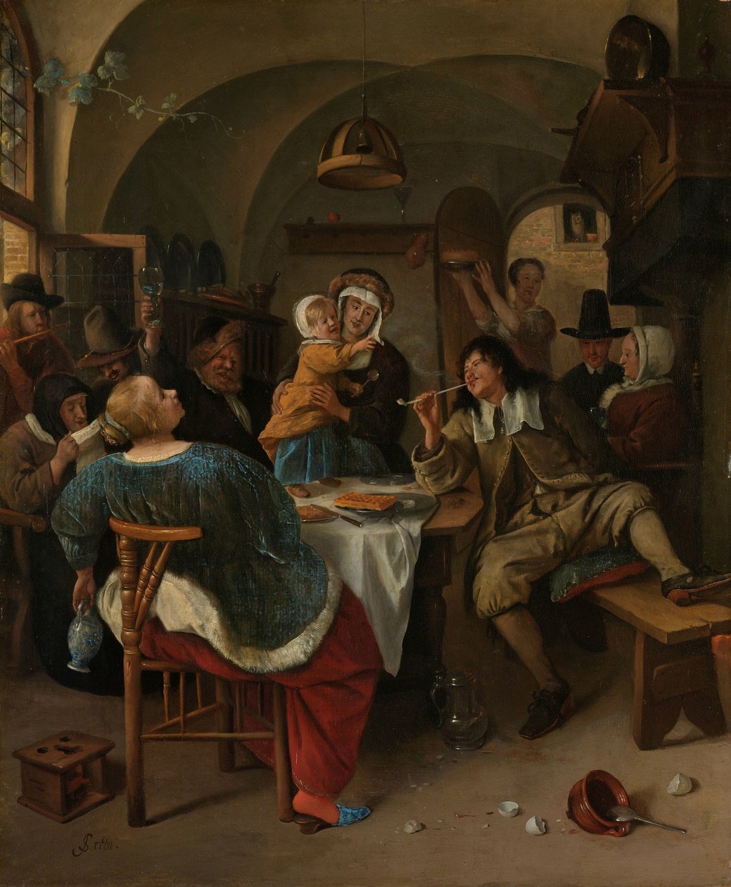 Gezinsscene door Jan Havicksz. Steen