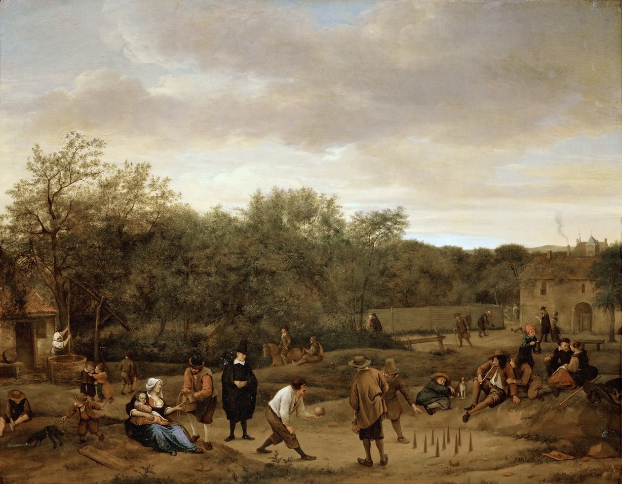 Boeren die kegelen door Jan Havicksz. Steen