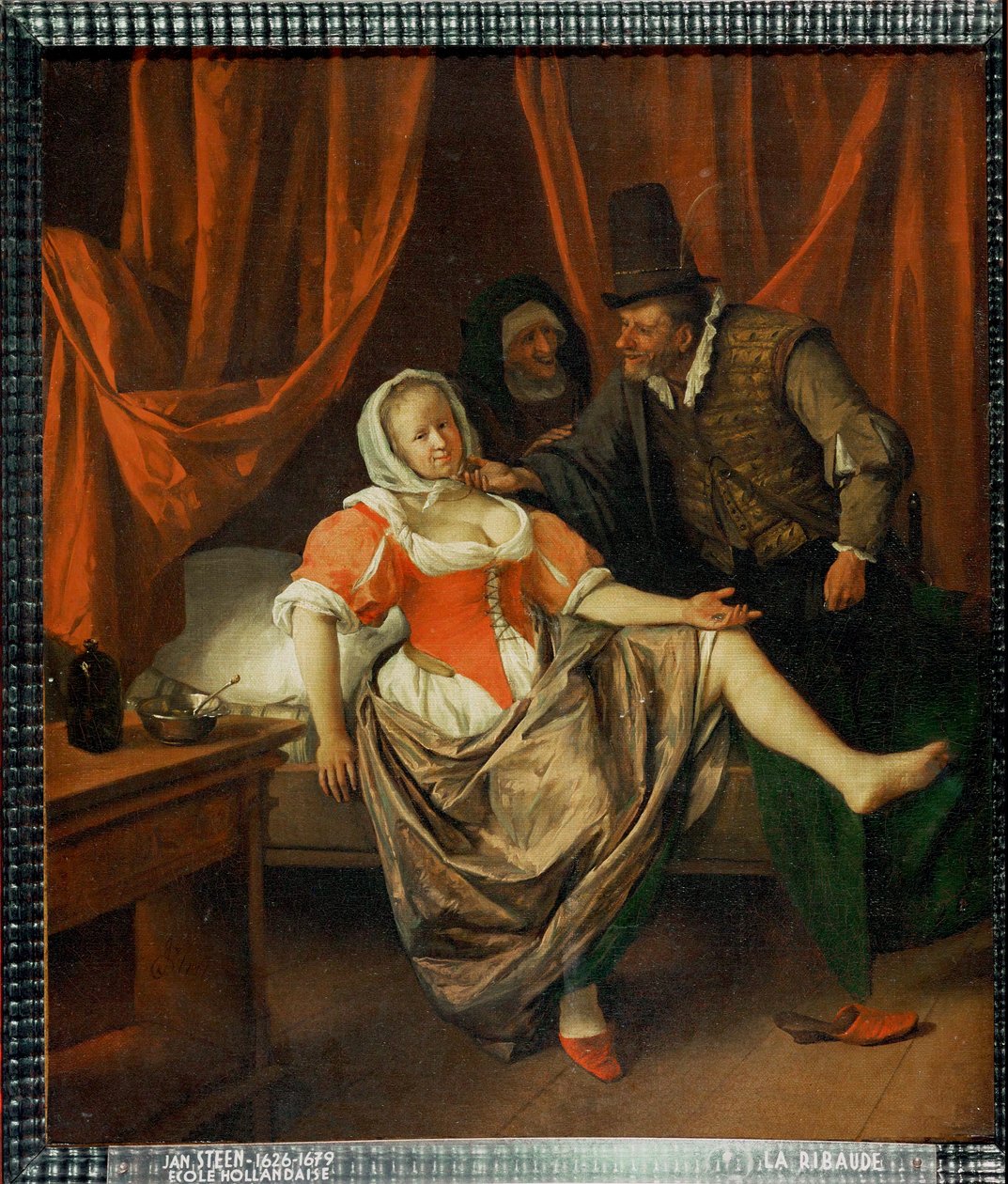 Het schunnige meisje (olieverf op doek) door Jan Havicksz. Steen