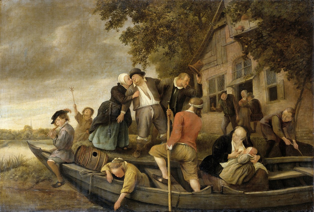 De vrolijke thuiskomst, 1679 door Jan Havickszoon Steen