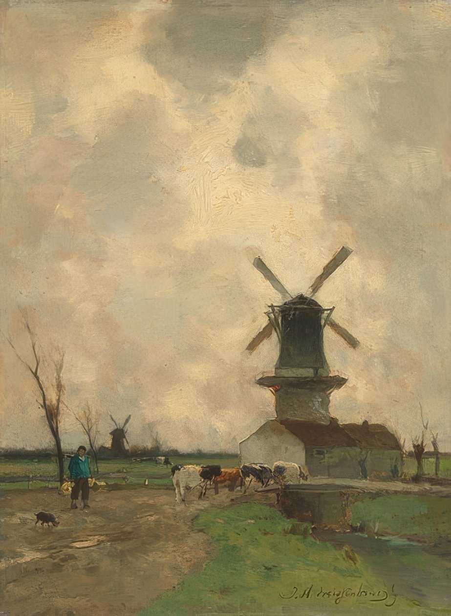 De molen door Jan Hendrik Weissenbruch