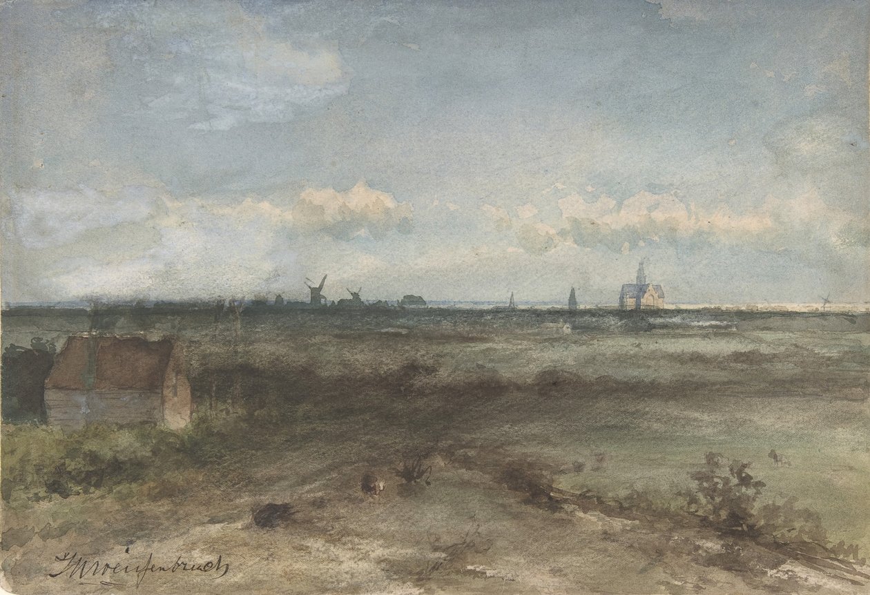 Uitzicht op Haarlem vanaf de Duinen door Jan Hendrik Weissenbruch