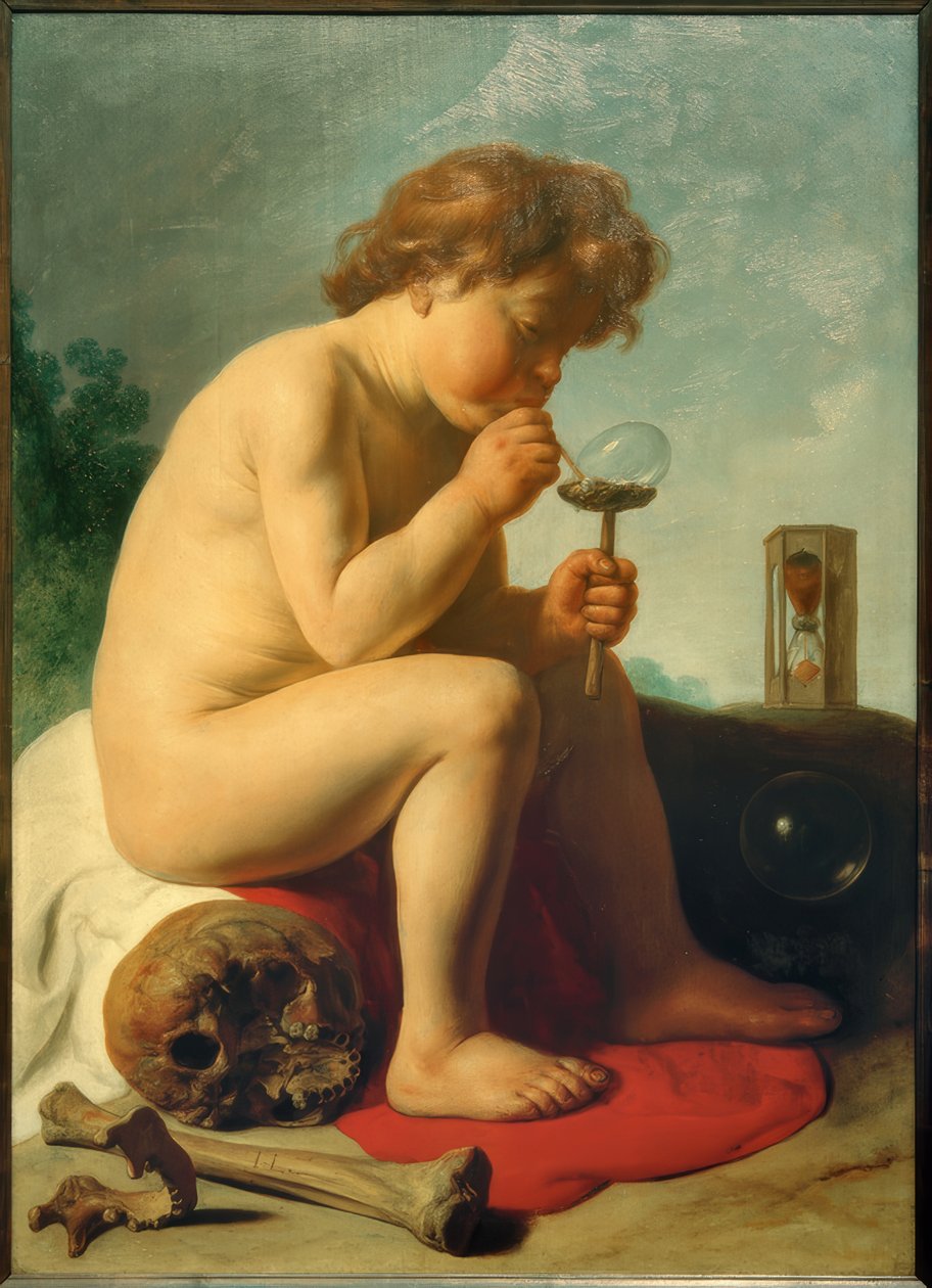 Kind met zeepbellen door Jan I Lievens