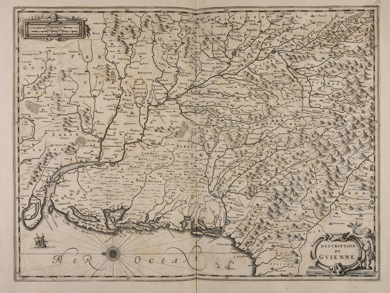 Beschrijving van Guienne door Jan Janssonius