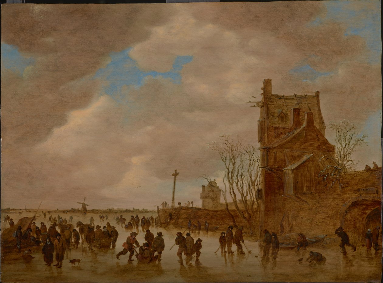 IJspret voor een Brugtoren, 1655 door Jan Josefsz Goyen van