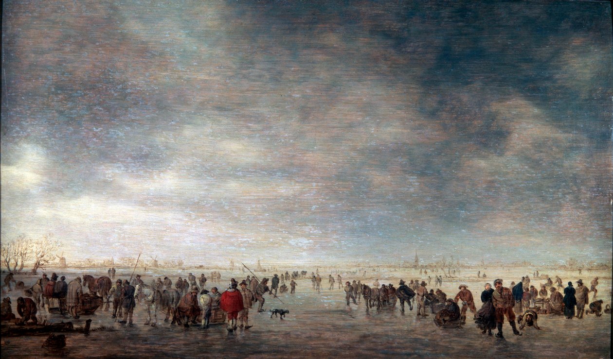 Schaatsers, 1641 door Jan Josephsz van Goyen