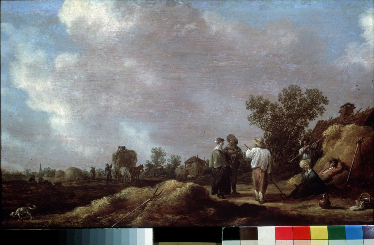 Het hooien door Jan Josephsz van Goyen