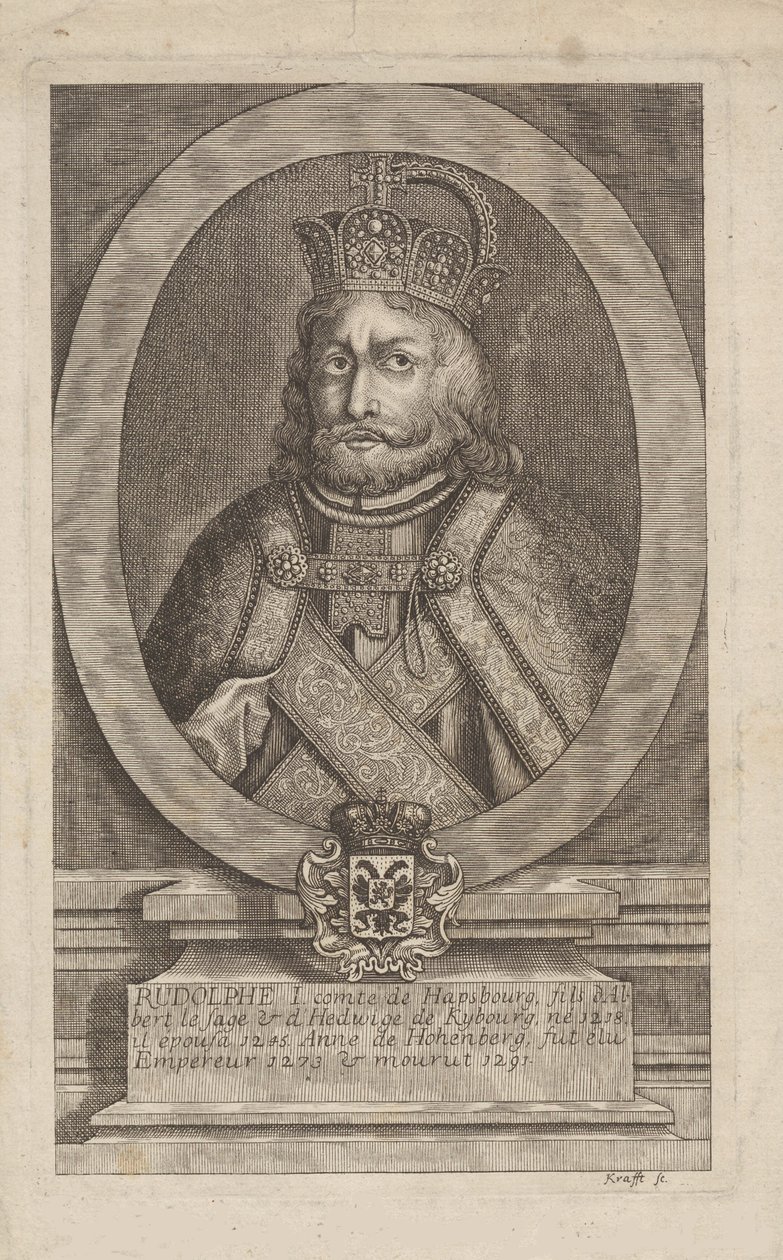 Rudolf I van Habsburg 1218-1291, Koning van de Romeinen door Jan Lauwryn Krafft