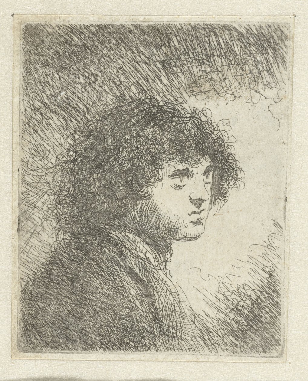 Borstbeeld van een jonge man door Jan Lievens