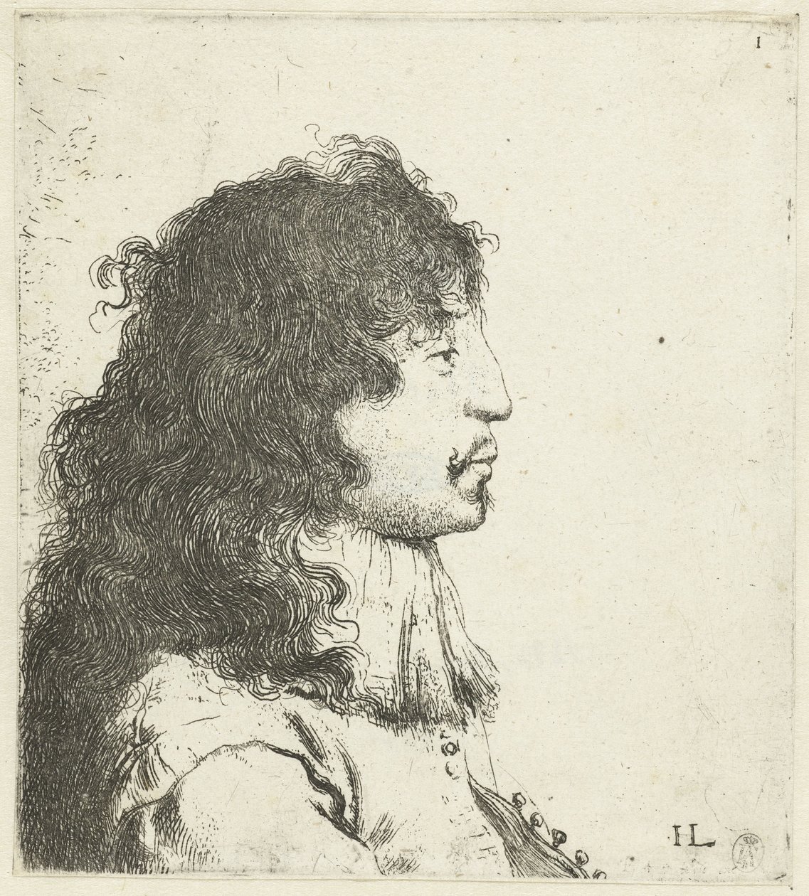 Borstbeeld van een jongeman door Jan Lievens