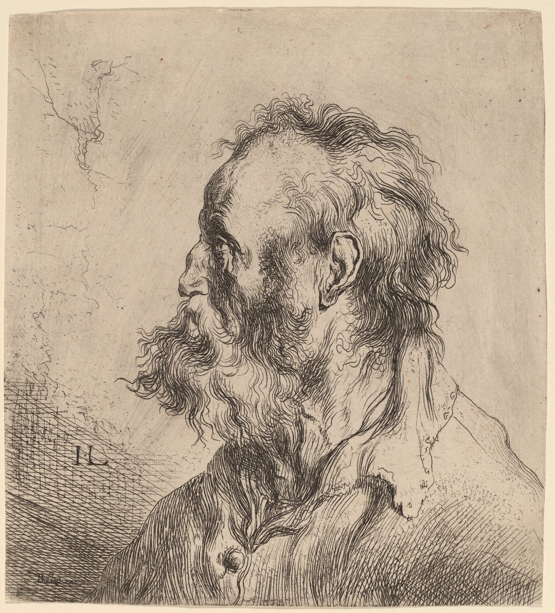 Buste van een bebaarde oude man door Jan Lievens