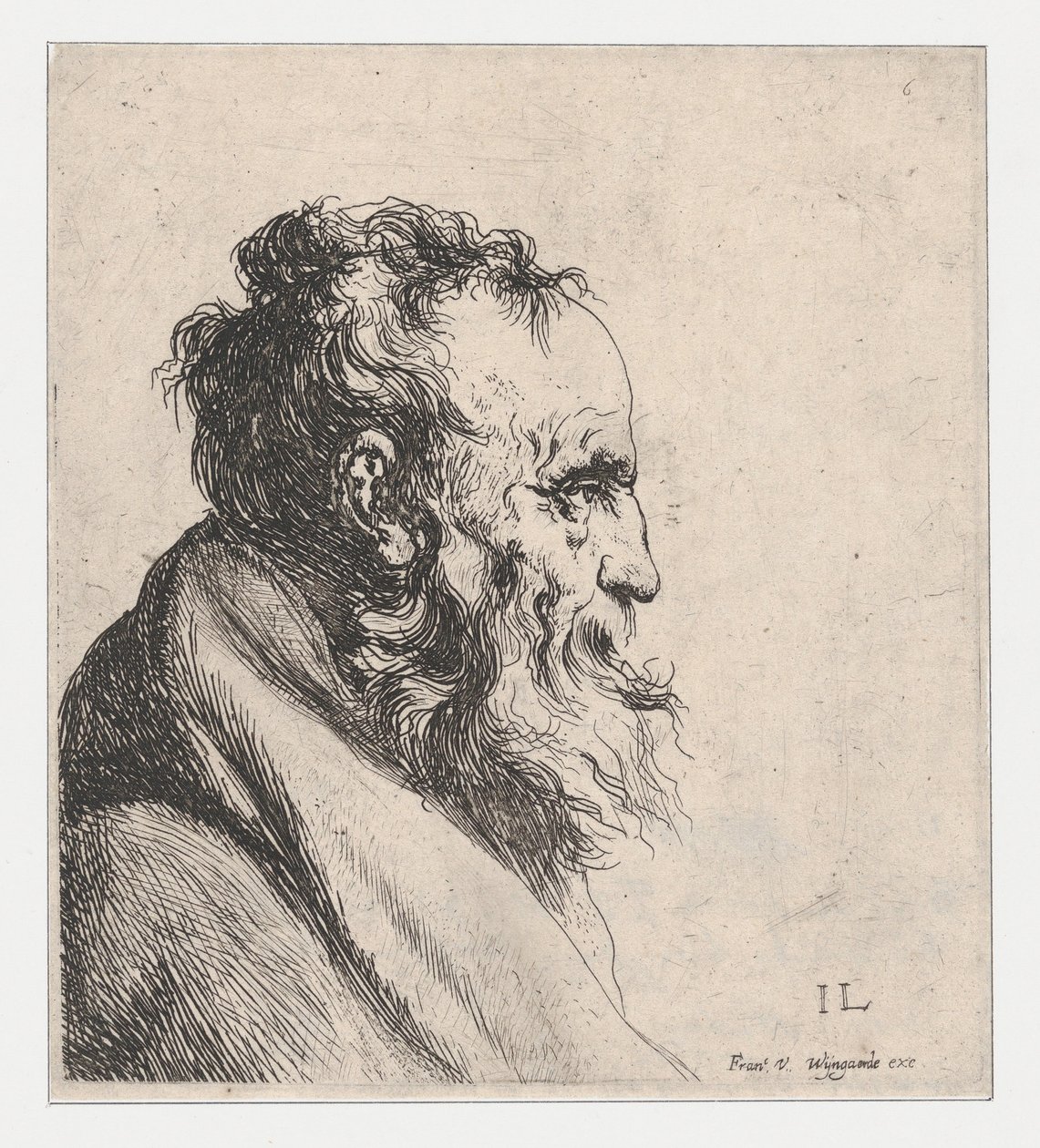 Buste van een oude man door Jan Lievens
